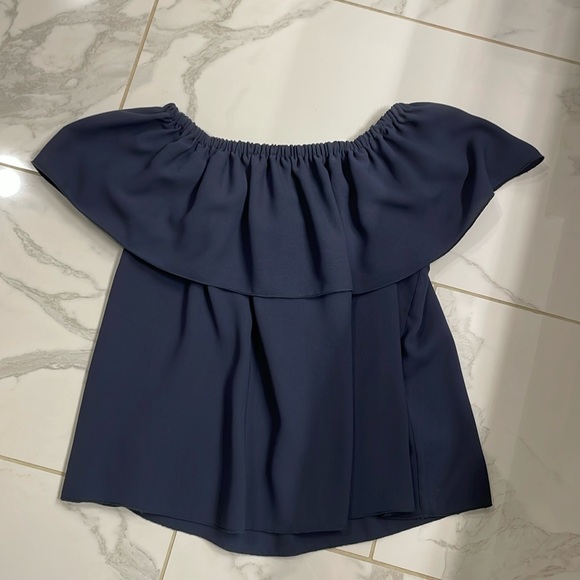 Wilfred Tops - Wilfed Navy Off the Shoulder Blouse